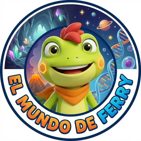 Ferry sonriendo dentro del logo circular de El Mundo de Ferry